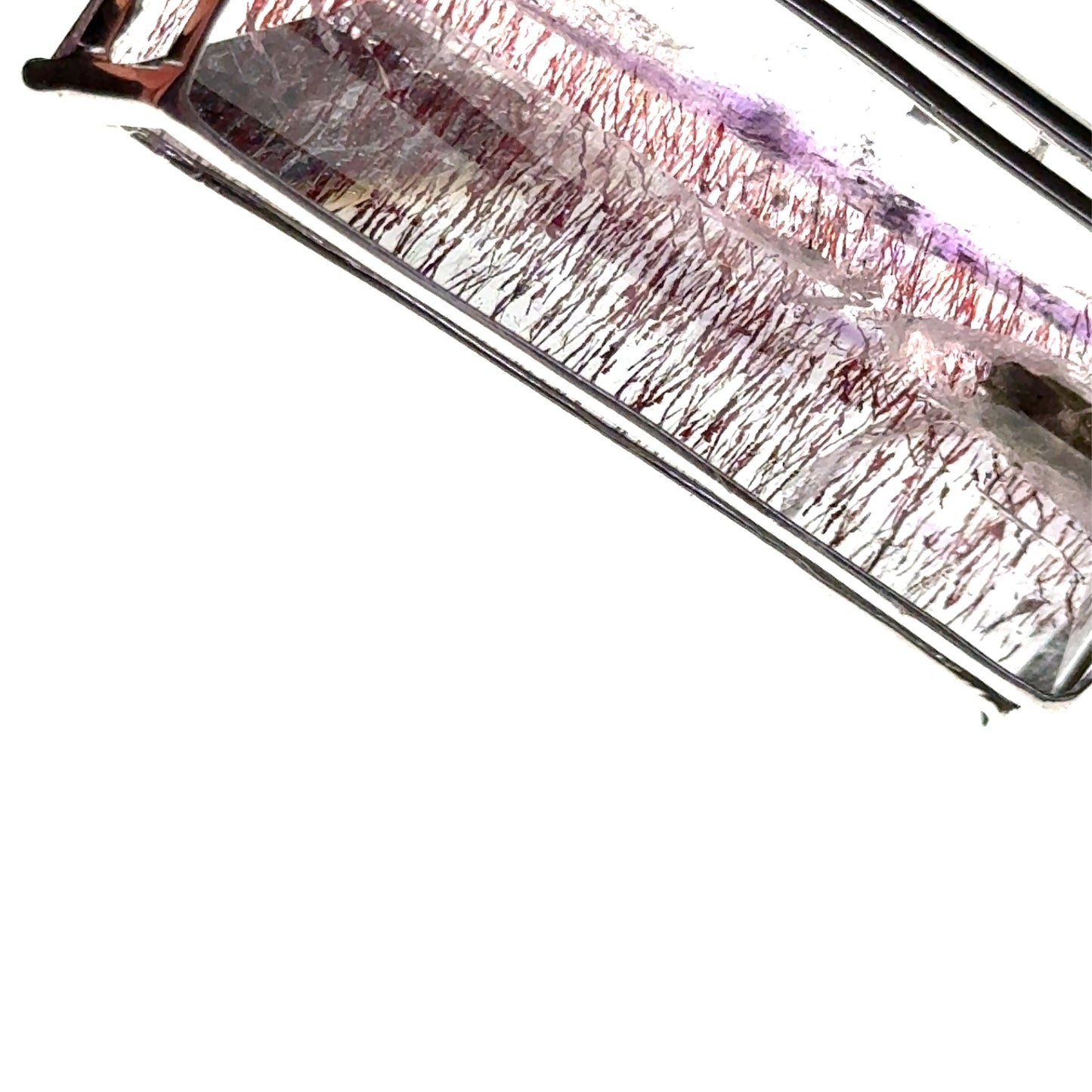 Sacred Seven Rectangular Pendant – Handcut Faceted Jewelry in 925 Sterling Silver
