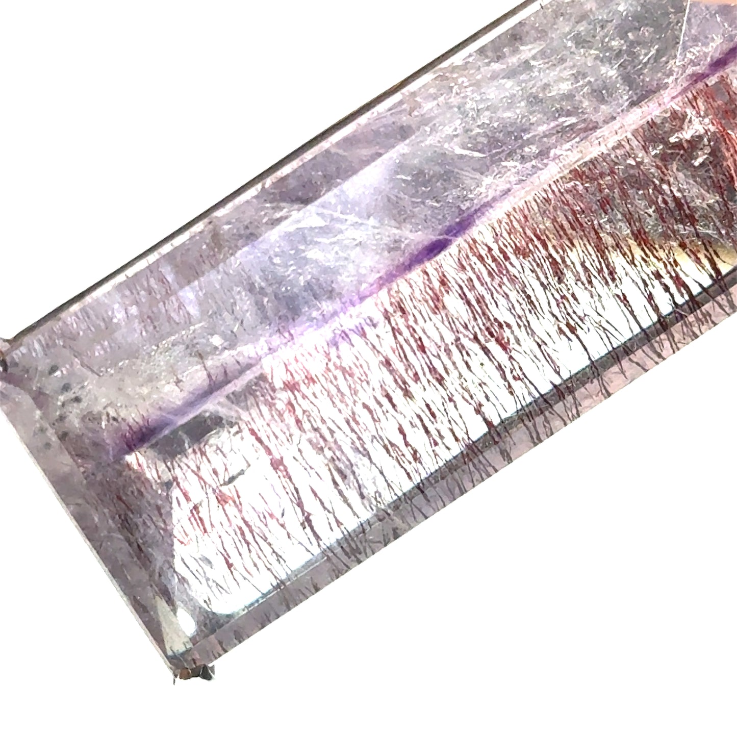 Sacred Seven Rectangular Pendant – Handcut Faceted Jewelry in 925 Sterling Silver