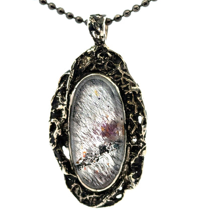 Sacred Seven Oval Pendant – Black Patina Jewelry in 925 Sterling Silver