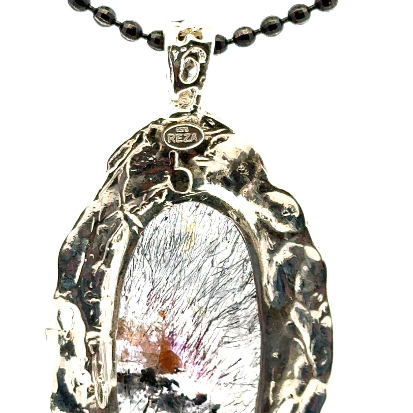Sacred Seven Oval Pendant – Black Patina Jewelry in 925 Sterling Silver