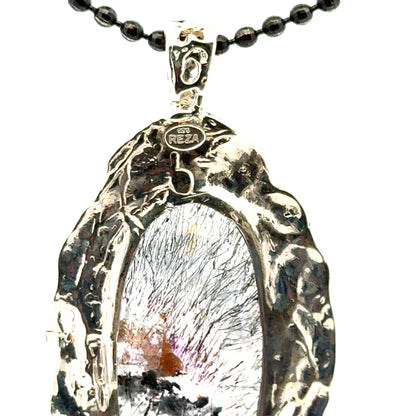 Sacred Seven Oval Pendant – Black Patina Jewelry in 925 Sterling Silver