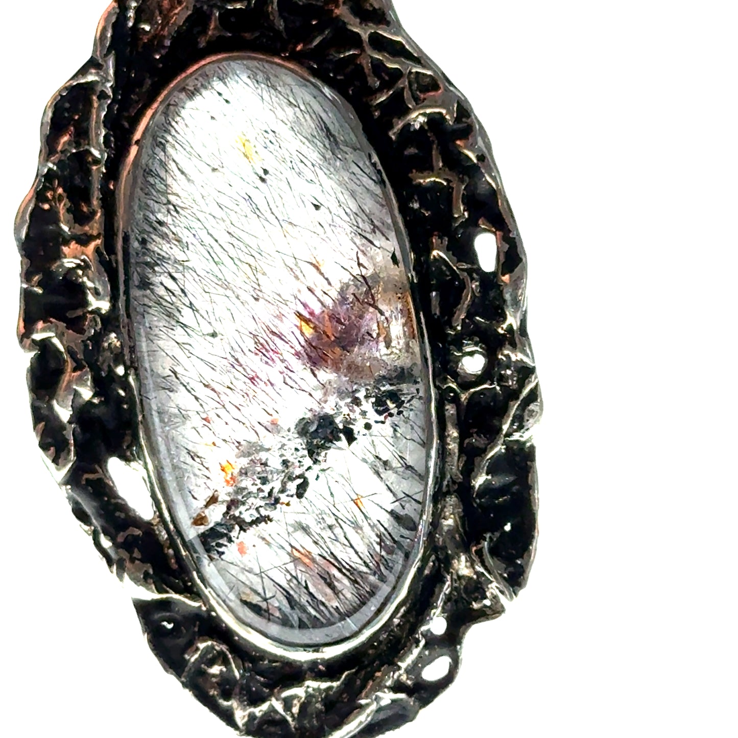 Sacred Seven Oval Pendant – Black Patina Jewelry in 925 Sterling Silver