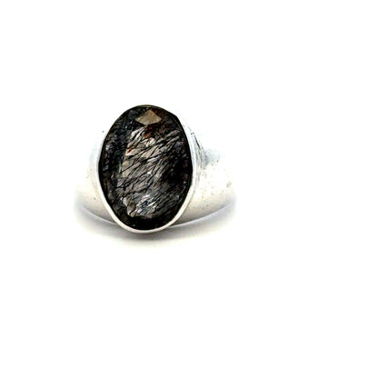 Sacred Seven Oval Bezel Ring – Bold Natural Gemstone Statement Jewelry in 925 Sterling Silver