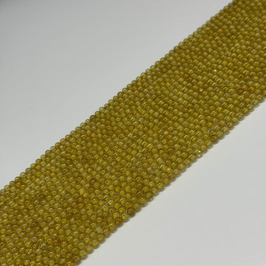 Yellow Apatite Polished Round Gemstone Beads - (AAA Quality)