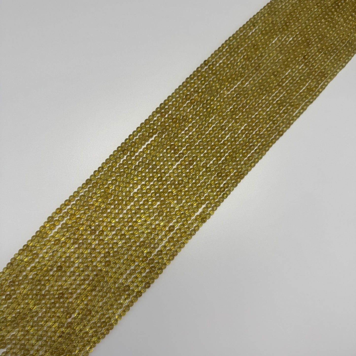 Yellow Apatite Polished Round Gemstone Beads - (AAA Quality)