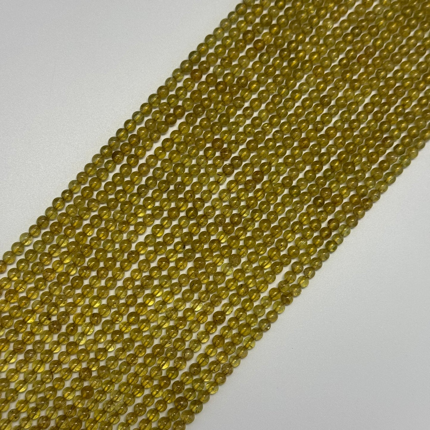 Yellow Apatite Polished Round Gemstone Beads - (AAA Quality)