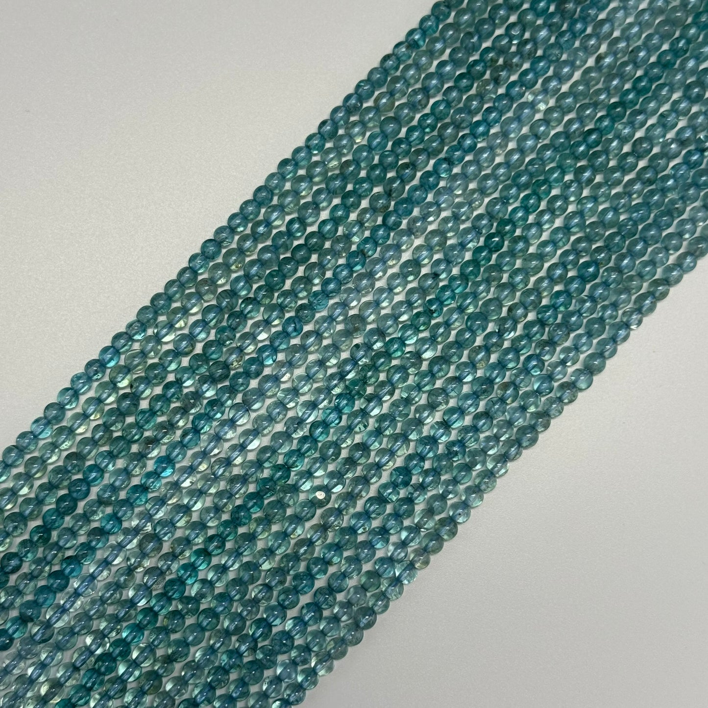 Blue Apatite Polished Round Gemstone Beads