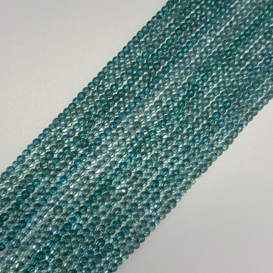 Blue Apatite Polished Round Gemstone Beads