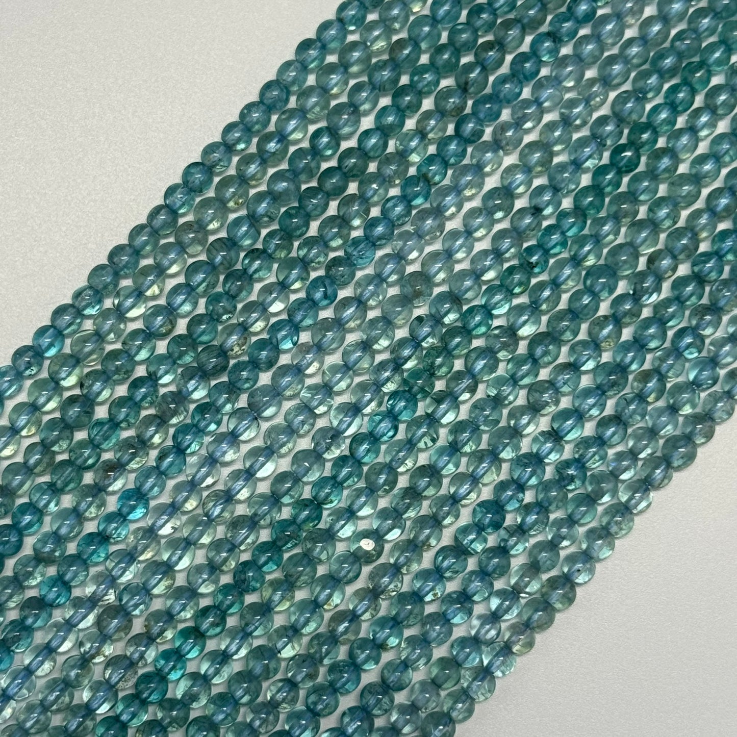 Blue Apatite Polished Round Gemstone Beads