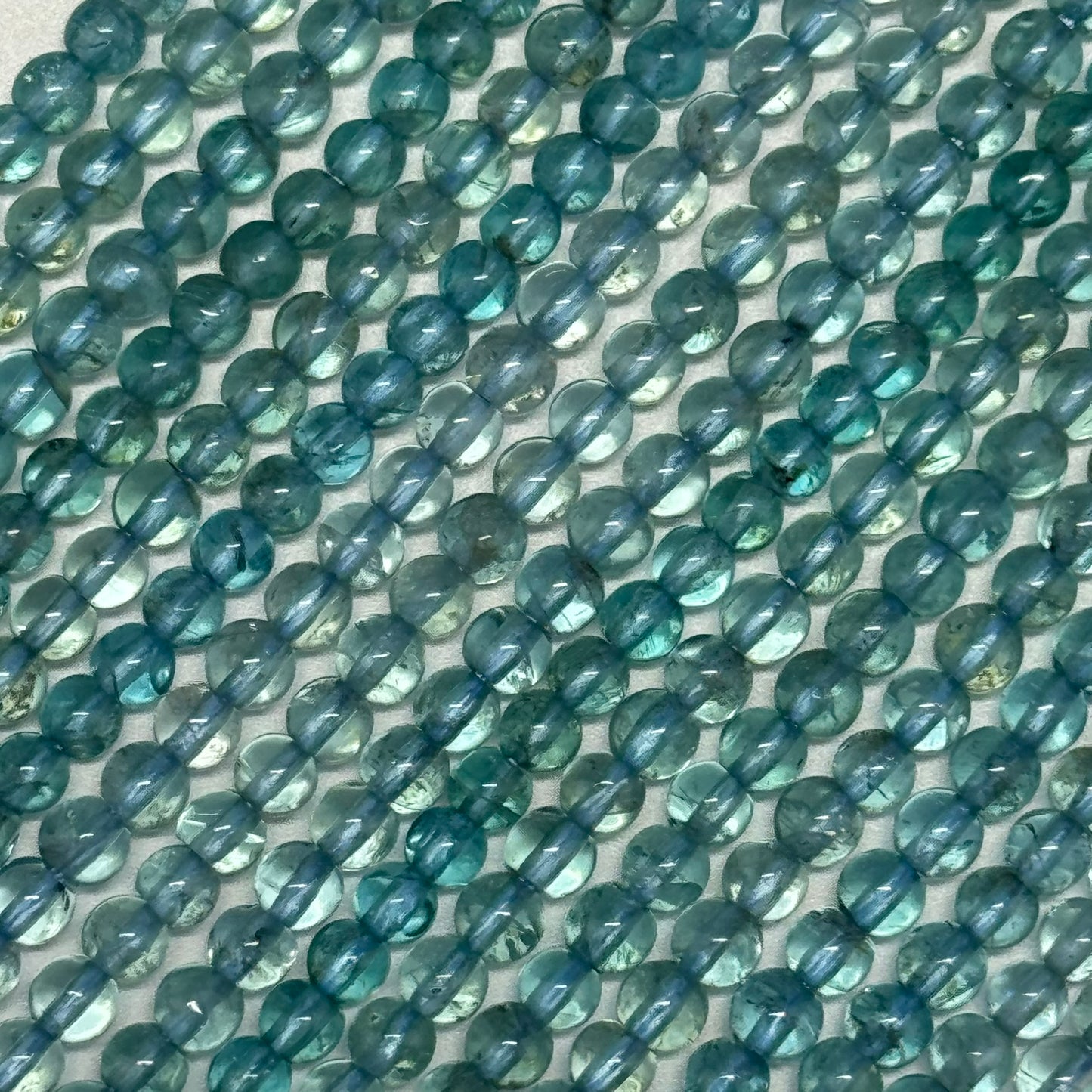 Blue Apatite Polished Round Gemstone Beads