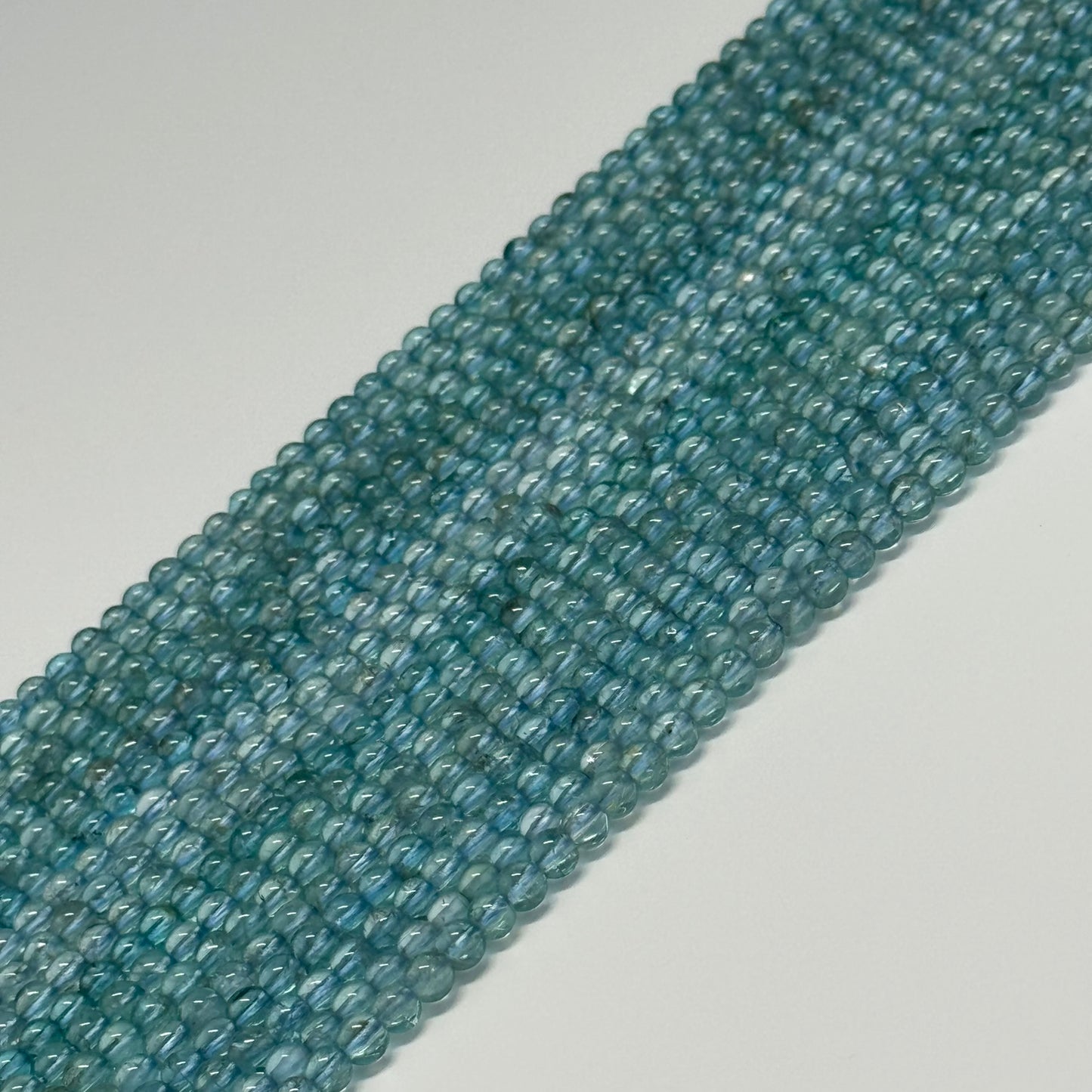 Blue Apatite Polished Round Gemstone Beads