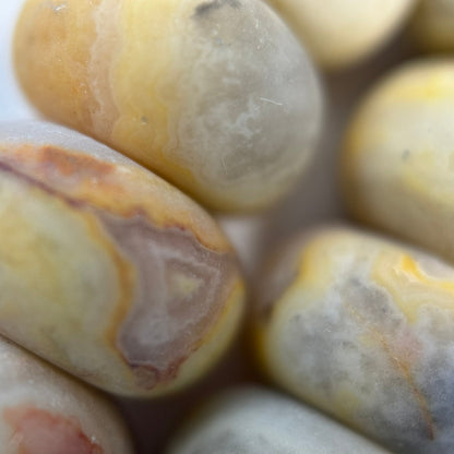 Golden Crazy Lace Agate Frosted Rondelle Beads image 4