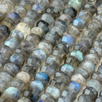 Labradorite Single Cut Faceted Rondelle Beads (High Quality) image 5