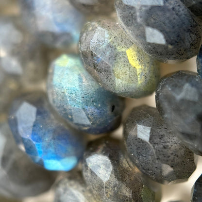 Faceted Labradorite Rondelle Beads - AAA Quality image 2
