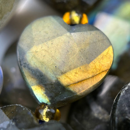 Labradorite Faceted Heart Shape Beads image 2