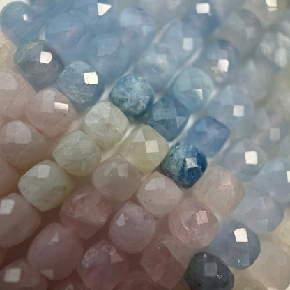 Aquamarine Morganite Square Beads image 9