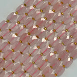 Rose Quartz Rectangular Faceted Cushion Cut 10xÂ8 mm Beads image 2