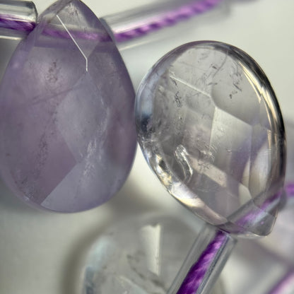 Light Amethyst Faceted Pear Shape Beads image 7