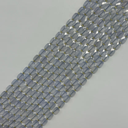 Blue Chalcedony Rectangular Faceted Cushion Cut Beads10xÂ8 mm Beads image 5