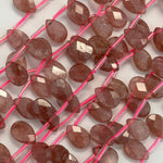 Strawberry Quartz Faceted Pear Shaped Beads image 2