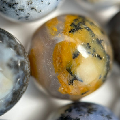 Golden Dendritic Agate Polished Round Beads image 4