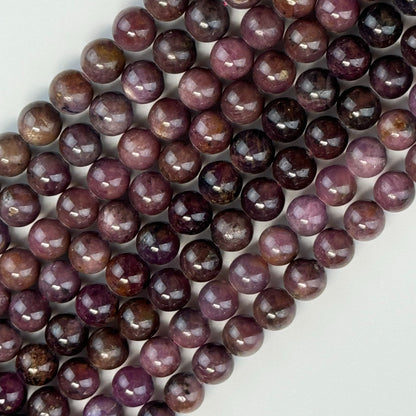 Natural Ruby A Polished Round Beads image 0