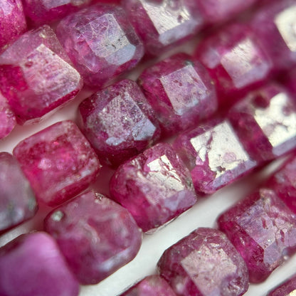 Ruby Glass Filled Square Beads image 3