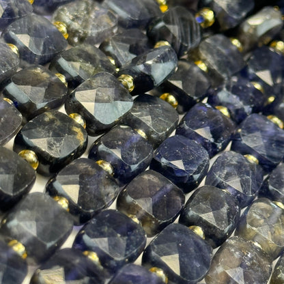 Iolite Rectangular Faceted Cushion Cut 10xÂ8 mm Beads image 5