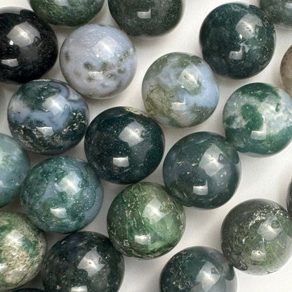 Moss Agate Polished Round Beads image 3