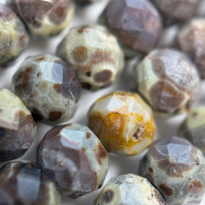 Ocean Fossil Jasper Faceted Rondelle Beads image 5