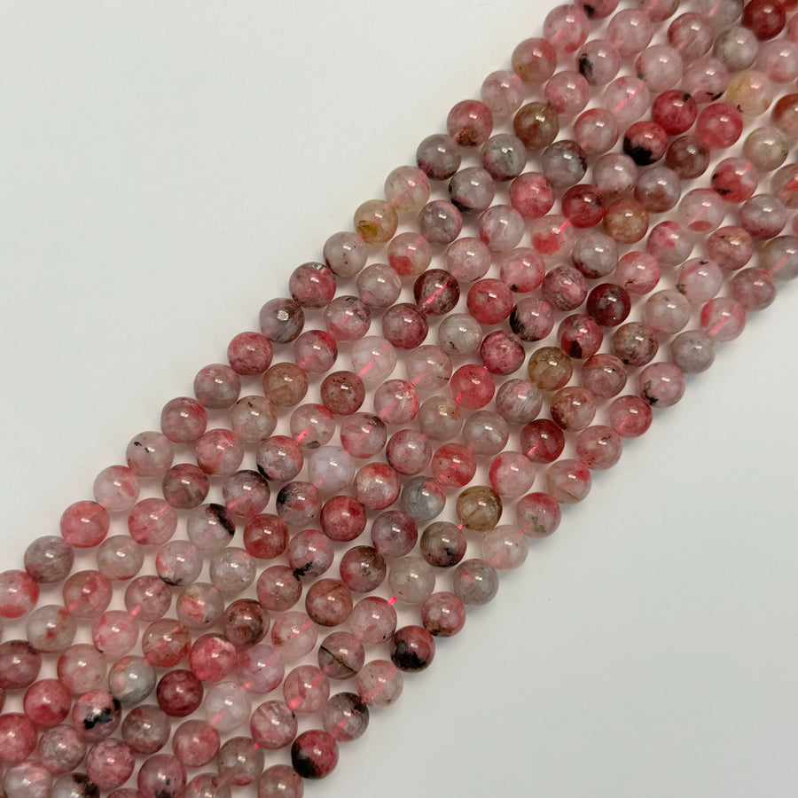 Sakura Rhodonite Polished Round Beads - Color A image 0