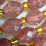 Strawberry Quartz Faceted Barrel 8 Beads image 5