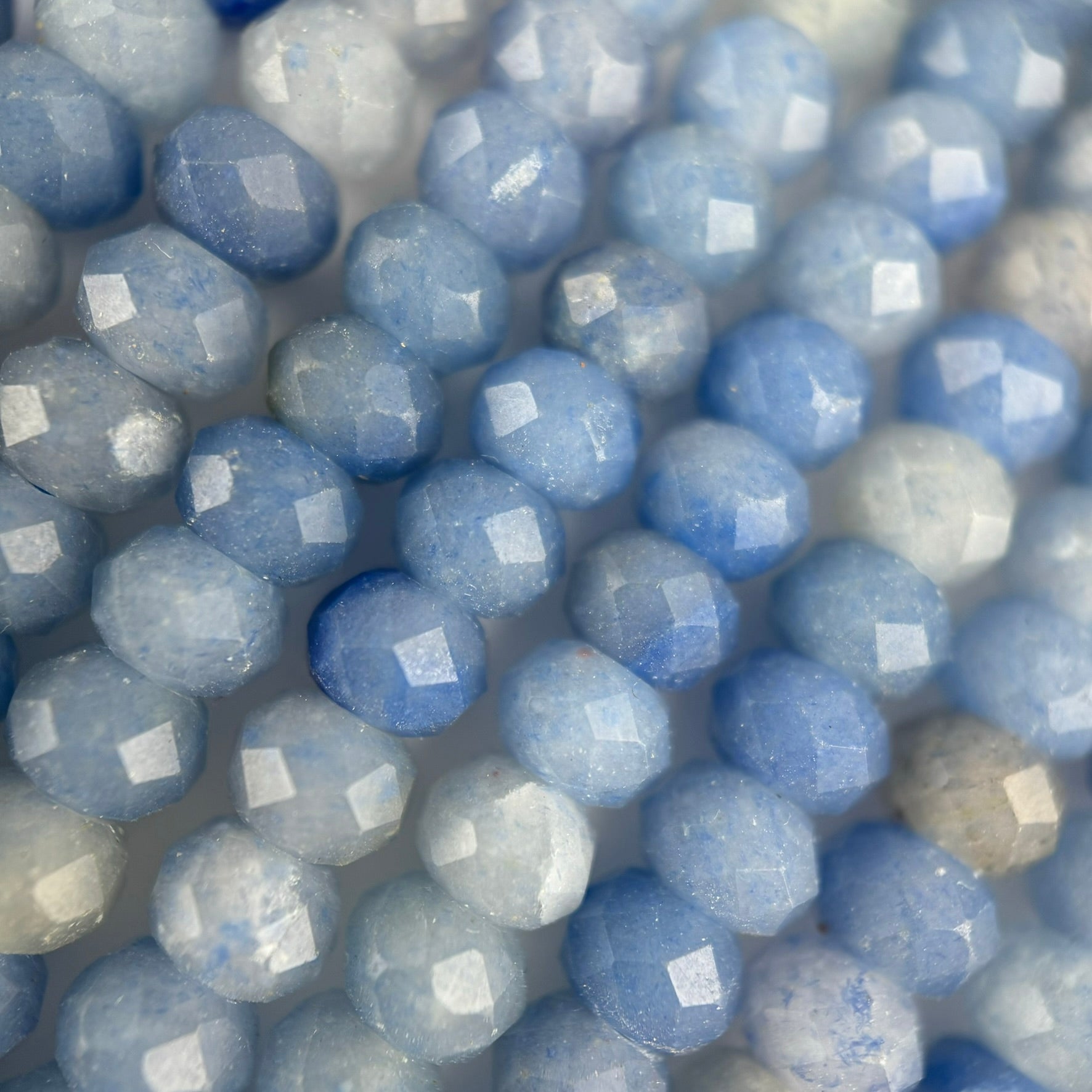 Blue Quartz Faceted Rondelle Beads image 1