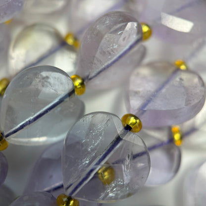 Lavender Amethyst Faceted Heart Shape Beads image 8