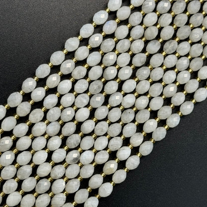 Rainbow Moonstone Faceted Barrel 8 Beads image 0