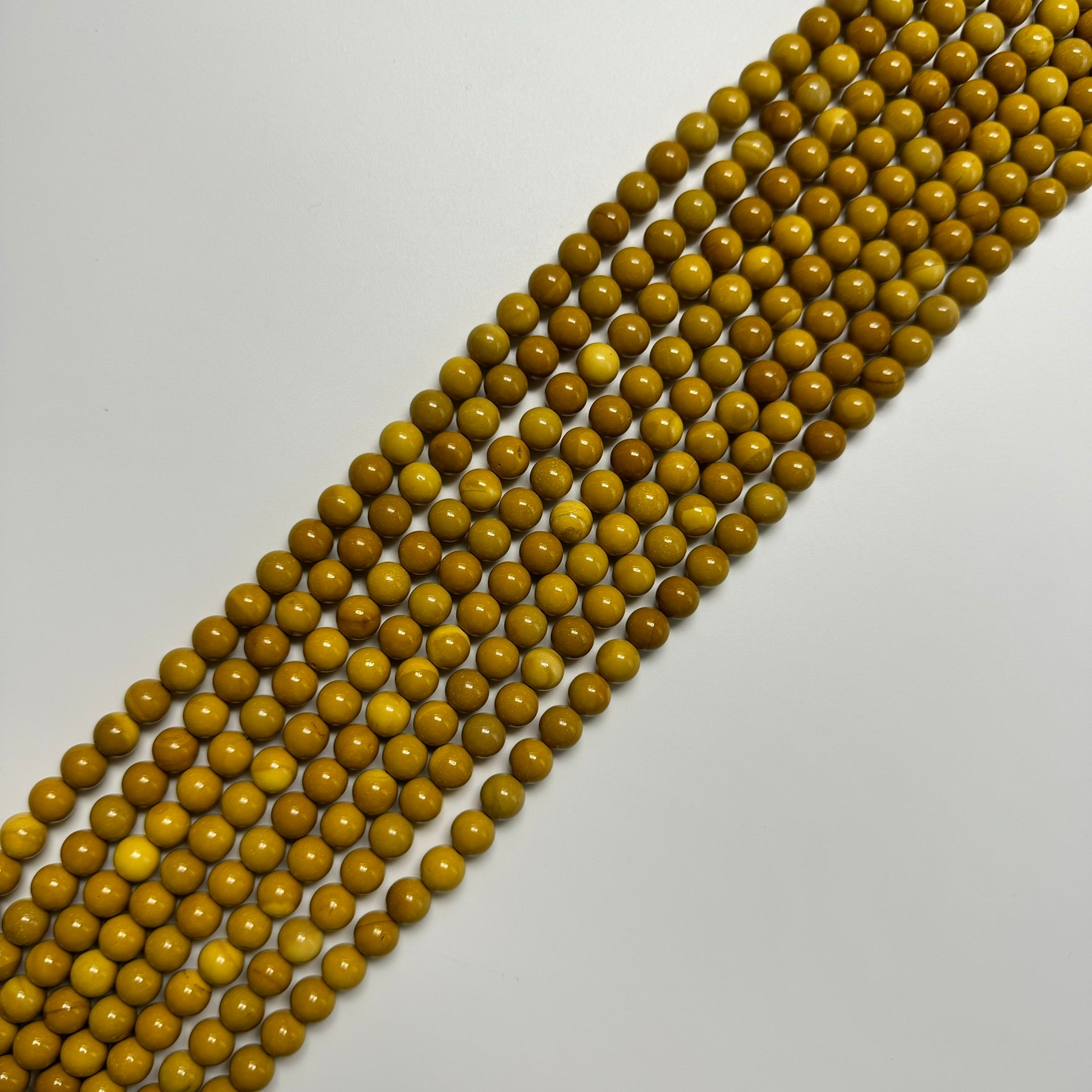 Yellow Mookaite Polished Round Beads image 7