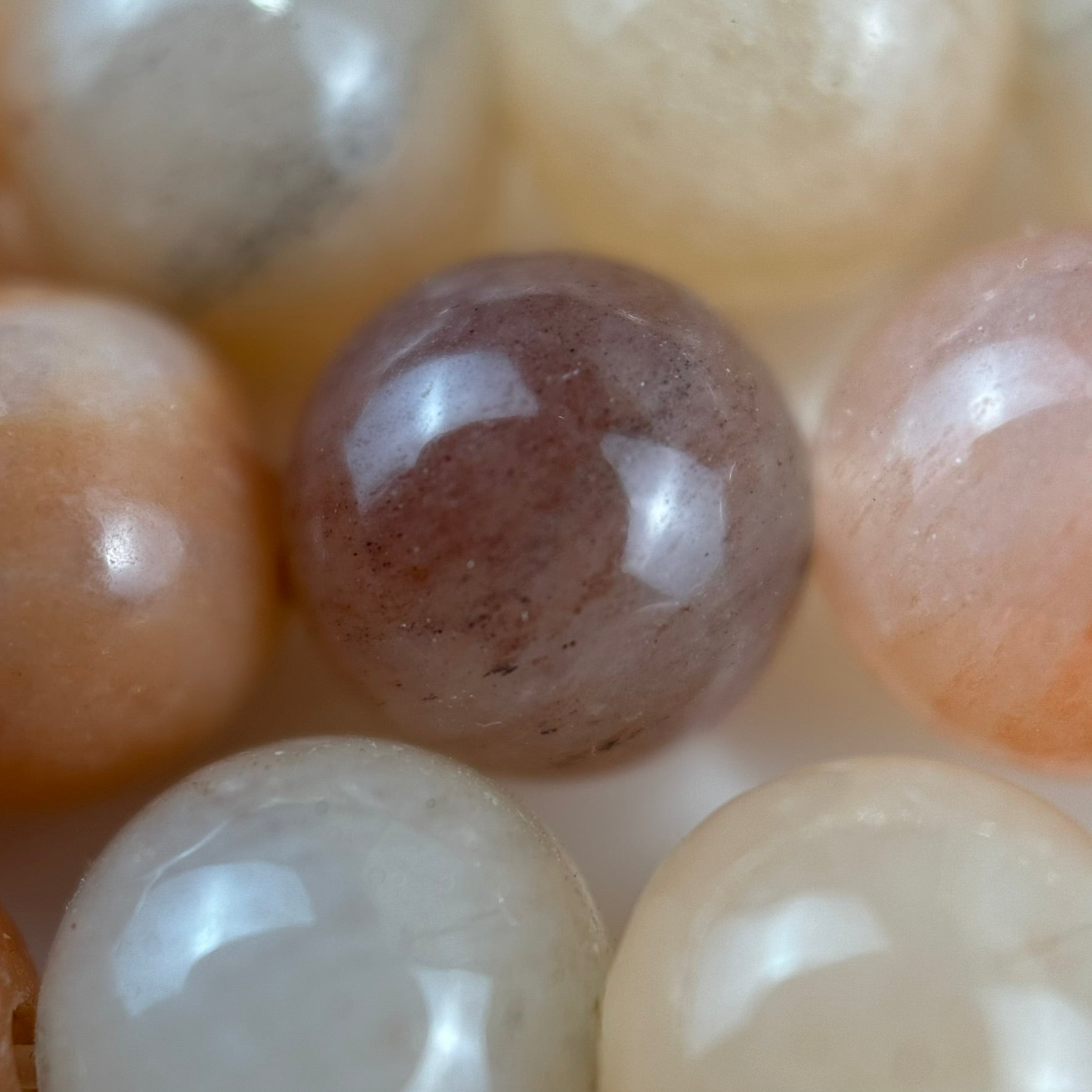 Peach Aventurine Quartz Polished Round Beads image 5