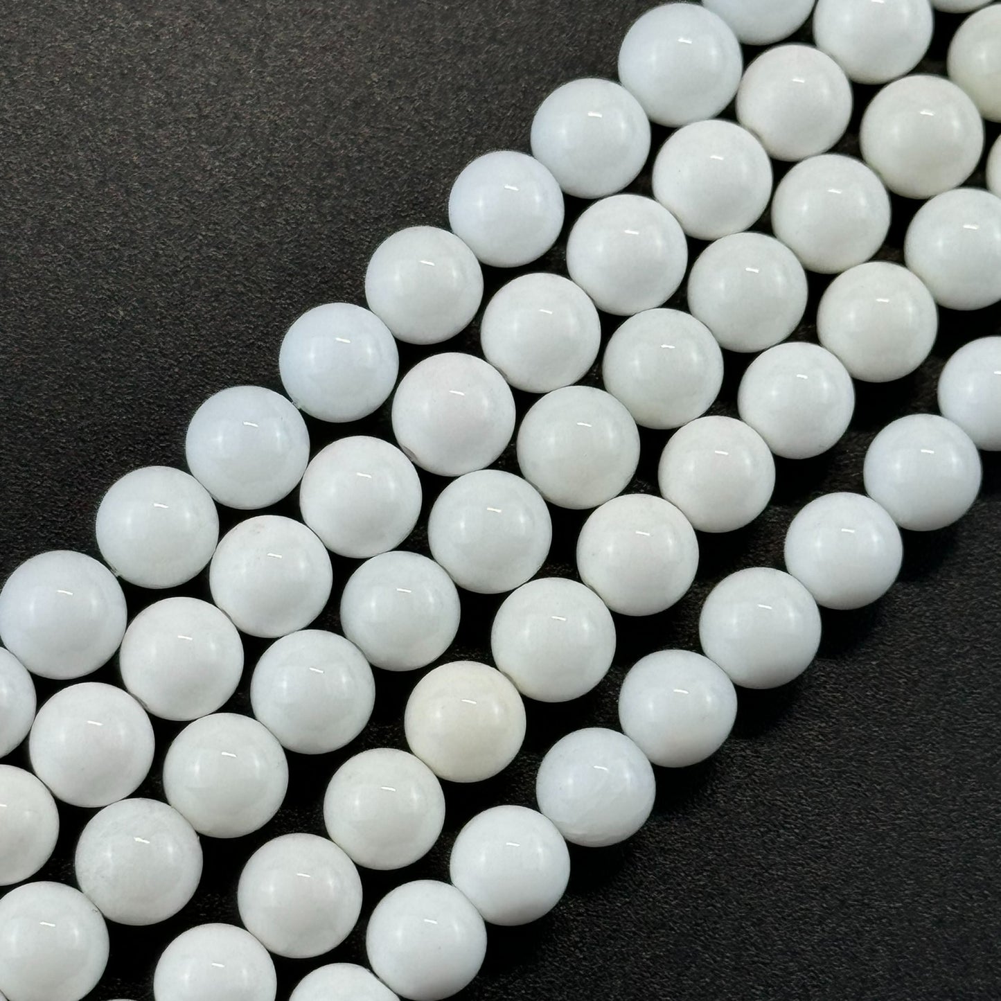 White Agate Polished Round Beads image 0