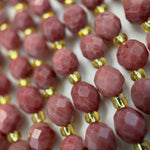 Rhodonite AA Faceted Barrel 8 Beads image 5
