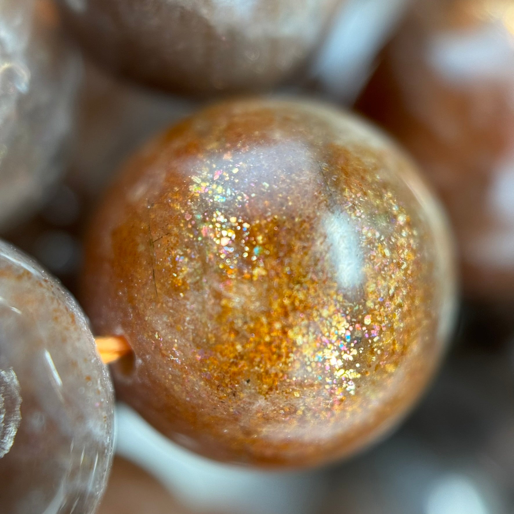 Chocolate Sunstone Polished Round Beads image 4