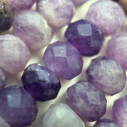 Lepidolite Faceted Rondelle Beads (A Quality) image 6