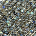 Labradorite Single Cut Faceted Rondelle Beads (High Quality) image 11