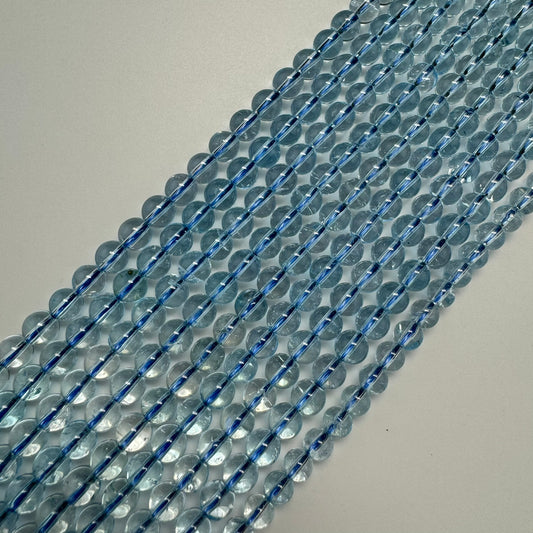 Blue Topaz Polished Round Beads - (AAAA Quality)
