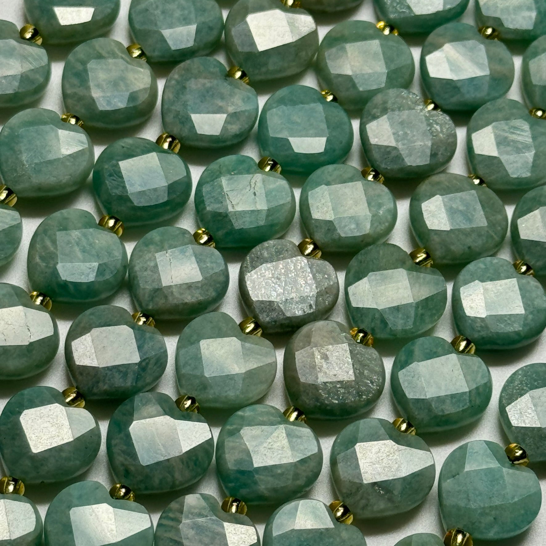 Brazilian Amazonite AAAA Faceted Heart Shape Gemstone Beads image 4
