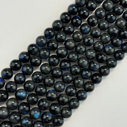 Black Labradorite Polished Round Beads image 14
