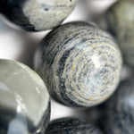 Black Silver Leaf Round Beads image 2