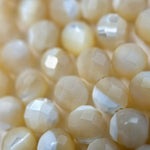 Beige Mother of Pearl Faceted Round Beads image 2