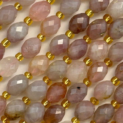 Madagascar Rose Quartz Faceted Barrel 8 Beads image 5