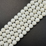 White Shell Polished  Round Beads image 1