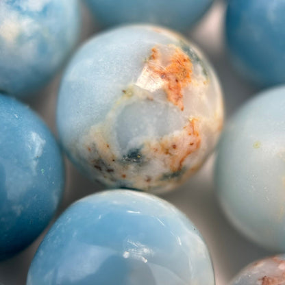 Blue Quartz Polished Round Beads image 1